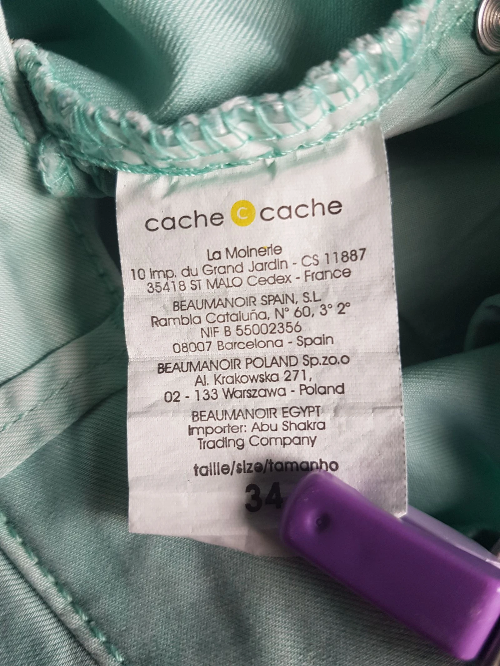 Pantalón corto verde menta Cache Cache 34 primavera excelente estado – photo 4